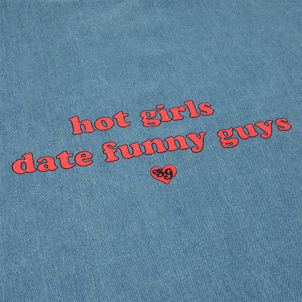 Hot Girls Date Funny Guys Denim Tote - Image 2